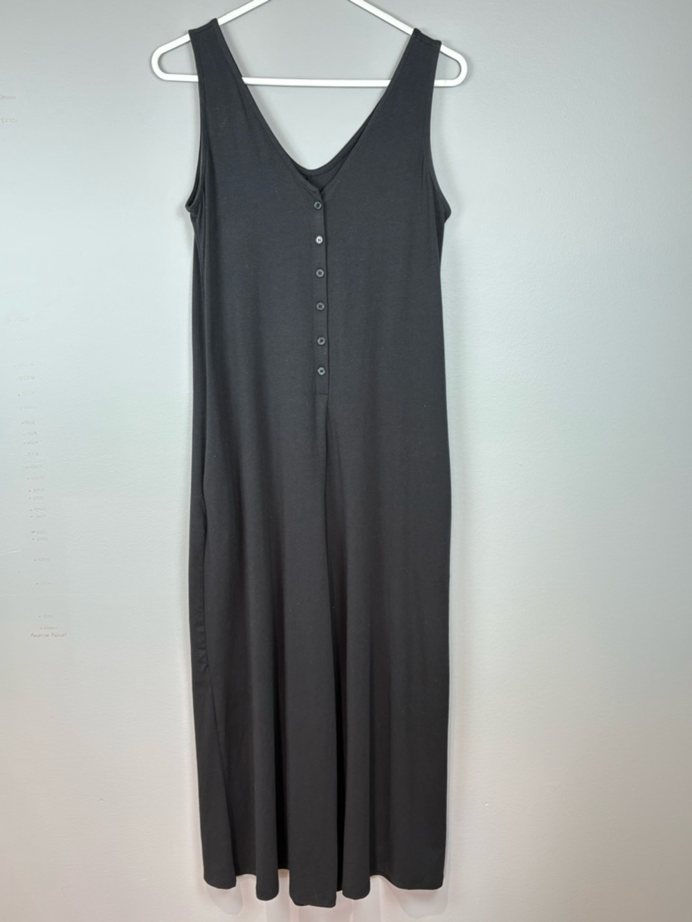 AnyBody Jumpsuit Size XS Black Wide Leg Side Pockets Cotton Modal Blend Soft